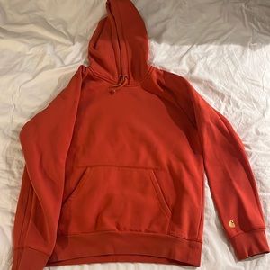 Carhartt WIP orange hooded chase sweater